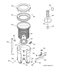 TUB, BASKET & AGITATOR Diagram and Parts List for VBSR1070TAWW  Hotpoint Washer
