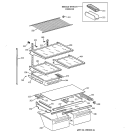 Part Location Diagram of WR32X10010 GE SHELF Assembly GLASS SNAP ON