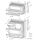 DOORS Diagram and Parts List for CTX14CIBFLWW  Hotpoint Refrigerator