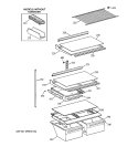 SHELF PARTS Diagram and Parts List for MTX18GABARAA  General Electric Refrigerator