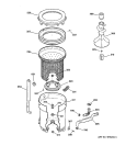 TUB, BASKET & AGITATOR Diagram and Parts List for YISR208DTAWW  General Electric Washer