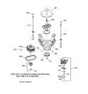 SUSPENSION, PUMP & DRIVE COMPONENTS Diagram and Parts List for YISR309JTAAA  General Electric Washer