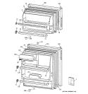 DOORS Diagram and Parts List for MTG14EYBDRWH  General Electric Refrigerator