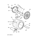 DRUM Diagram and Parts List for DPSF505GW0WW  General Electric Dryer