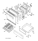 DOOR & DRAWER PARTS Diagram and Parts List for JGBP35GZA1WW  General Electric Range