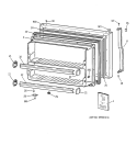 FREEZER DOOR Diagram and Parts List for TBT18JABFRAA  General Electric Refrigerator
