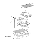 SHELF PARTS Diagram and Parts List for TBI18JIBGRWW  General Electric Refrigerator