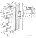 FRESH FOOD DOOR Diagram and Parts List for TFS28PBBABS  General Electric Refrigerator