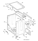 CABINET & TOP Diagram and Parts List for DCCB330EV0WC  General Electric Dryer
