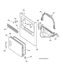 CABINET FRONT Diagram and Parts List for DCCB330EV0WC  General Electric Dryer