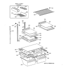 SHELF PARTS Diagram and Parts List for TBT24JABFRWW  General Electric Refrigerator
