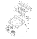 CONTROL PANEL & COOKTOP Diagram and Parts List for JB940WY4  General Electric Range