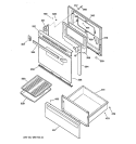 DOOR & DRAWER PARTS Diagram and Parts List for JBC27BY3  General Electric Range
