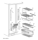 FREEZER SHELVES Diagram and Parts List for TFG28PFBABB  General Electric Refrigerator