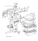 FRESH FOOD SECTION Diagram and Parts List for TFG20JABAWW  General Electric Refrigerator