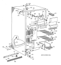 FREEZER SECTION Diagram and Parts List for TFG22JABAWW  General Electric Refrigerator