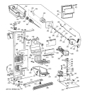 FREEZER SECTION Diagram and Parts List for TFG25PEBAWH  General Electric Refrigerator