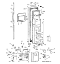 FREEZER DOOR Diagram and Parts List for TFG28ZFBAWH  General Electric Refrigerator
