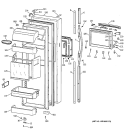 FRESH FOOD DOOR Diagram and Parts List for TFG30PFBAWW  General Electric Refrigerator