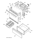 DOOR & DRAWER PARTS Diagram and Parts List for JBP26WY4  General Electric Range