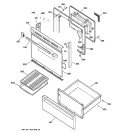 DOOR & DRAWER PARTS Diagram and Parts List for JBP25WY3  General Electric Range
