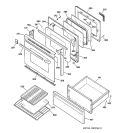 DOOR & DRAWER PARTS Diagram and Parts List for JBP30BA3  General Electric Range