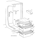 FRESH FOOD SECTION Diagram and Parts List for TFT20JABAWW  General Electric Refrigerator