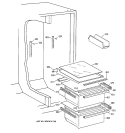 FRESH FOOD SECTION Diagram and Parts List for TFT20JRBAAA  General Electric Refrigerator