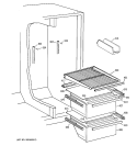 FRESH FOOD SECTION Diagram and Parts List for TFT20SABAWW  General Electric Refrigerator