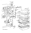 FRESH FOOD SECTION Diagram and Parts List for TFT22JWBAAA  General Electric Refrigerator