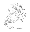CONTROL PANEL & COOKTOP Diagram and Parts List for JBP60BY4WH  General Electric Range