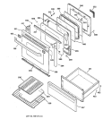 DOOR & DRAWER PARTS Diagram and Parts List for JBP79WY4  General Electric Range