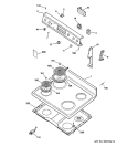 CONTROL PANEL & COOKTOP Diagram and Parts List for JBS26W5  General Electric Range