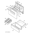 DOOR & DRAWER PARTS Diagram and Parts List for JBS26W5  General Electric Range