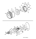 DRUM, HEATER ASM., BLOWER & DRIVE ASSEMBLY Diagram and Parts List for NVLR333EV0AA  Hotpoint Dryer