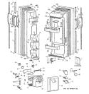 DOORS Diagram and Parts List for TFZ24JRXDWW  General Electric Refrigerator