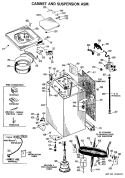 CABINET AND SUSPENSION ASM. Diagram and Parts List for WWA8300VCL  General Electric Washer