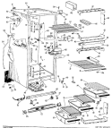 Section Diagram and Parts List for TBF21BAB  General Electric Refrigerator