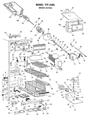 FREEZER SECTION Diagram and Parts List for TFF24RLC  General Electric Refrigerator