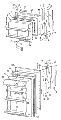 Section Diagram and Parts List for TBF17VBBR  General Electric Refrigerator