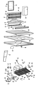 Section Diagram and Parts List for TBF17VBBR  General Electric Refrigerator