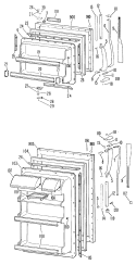 Section Diagram and Parts List for TBF19BBCR  General Electric Refrigerator