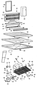 Section Diagram and Parts List for TBF19BBCR  General Electric Refrigerator