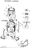 TUB, BASKET AND AGITATOR Diagram and Parts List for WWA8344VCL  General Electric Washer