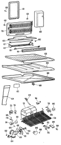 Section Diagram and Parts List for TBF19PBCR  General Electric Refrigerator