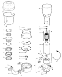 Section Diagram and Parts List for GFC195-01  General Electric Food Waste Disposer