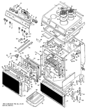 Section Diagram and Parts List for JSP28G*05  General Electric Range