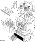 Section Diagram and Parts List for JHC56*D1  General Electric Range
