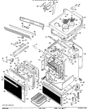 Section Diagram and Parts List for JHP56G*D1  General Electric Range