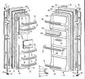 Section Diagram and Parts List for TFF22DBM  General Electric Refrigerator
